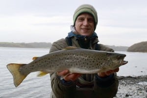 Malthe med flot havørred fra Mariager fjord