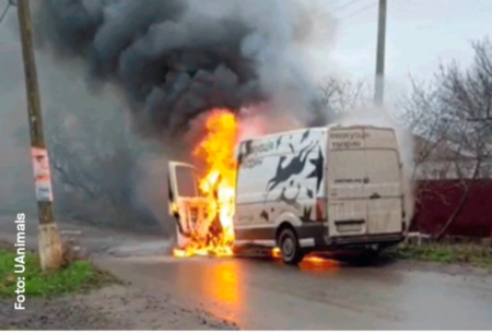 Dyreambulancen i Ukraine er blevet ødelagt