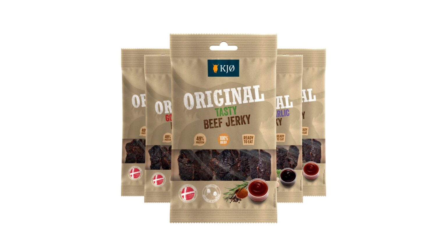 KJØ Hardcore: Stor pakke med dansk beef jerky KJØ Hardcore: Stor pakke med dansk beef jerky